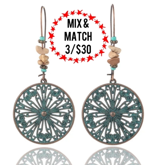 Fashion Jewelry Jewelry - 🔹️Ethnic Panterened Green Earrings